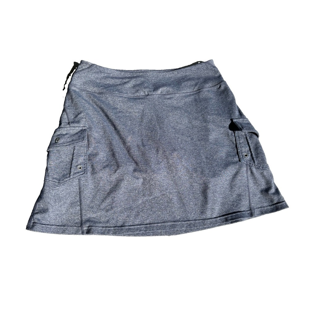 Athleta Oasis Cargo Skort Women's Medium Heather Grey/Navy Med Golf Tennis